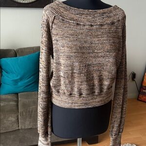Free People cropped brown light Sweater